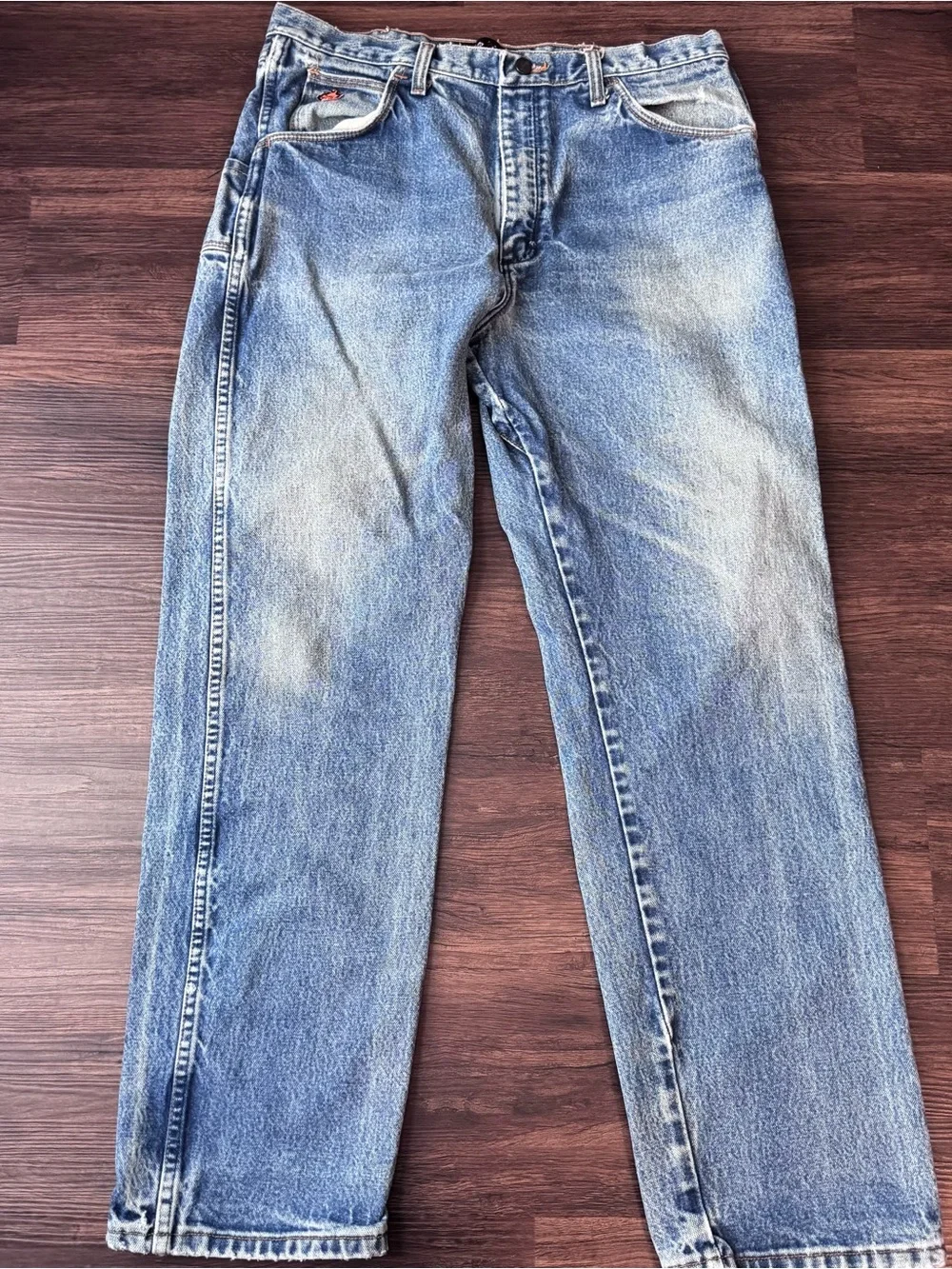 Wrangler FR Jeans Men 34x32 FR13MWZ Flame Resistant HRC2 Straight Leg Blue Denim